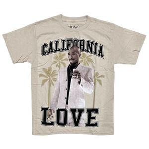 Tupac Shakur 2Pac Men's Officially Licensed California Love Graphic Tee T-Shirt